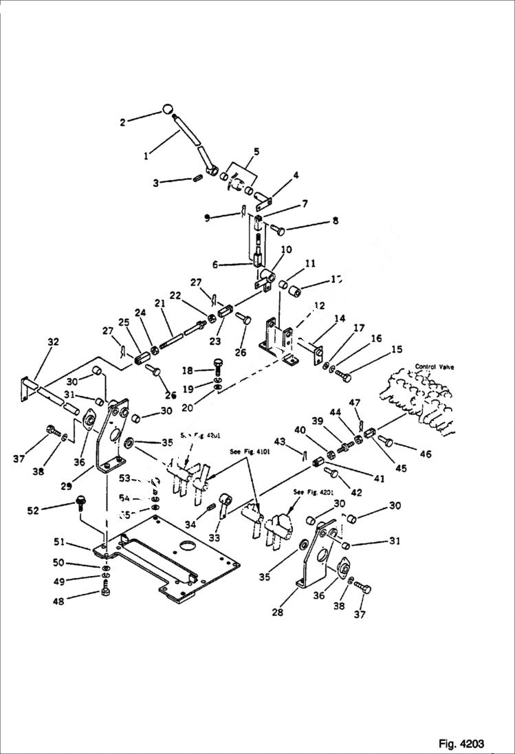 Схема запчастей Bobcat 56 - BLADE CONTROL LEVER CONTROL SYSTEM AND REVOLVING FRAME