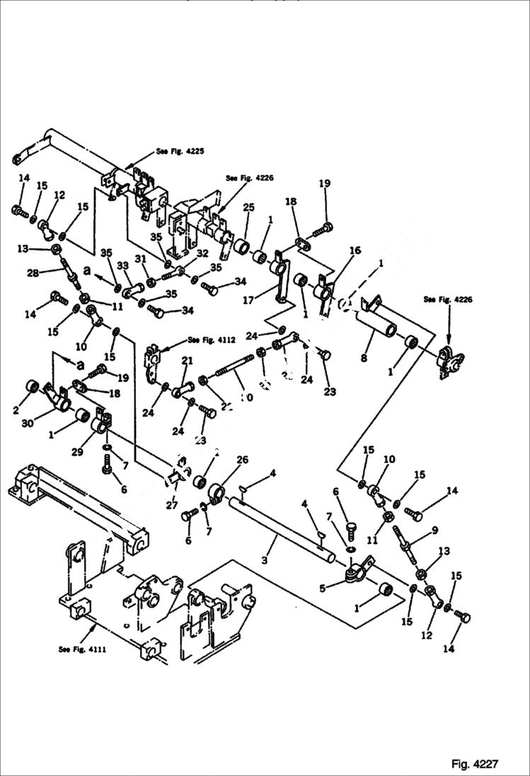 Схема запчастей Bobcat 100 - ARM CONTROL LINKAGE (6 WAY SHIFT PATTERN SPEC.) Komatsu S/N 13025 & Abv. CONTROL SYSTEM AND REVOLVING FRAME