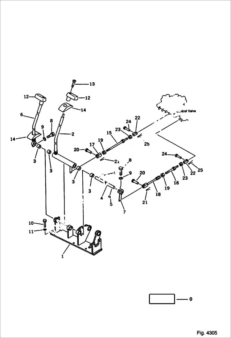 Схема запчастей Bobcat 100 - TRAVEL CONTROL LEVER (1/2) (FOR I.O.S. PATTERN) CONTROL SYSTEM AND REVOLVING FRAME