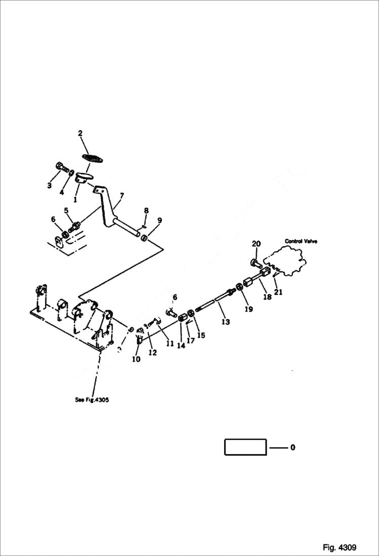 Схема запчастей Bobcat 100 - TRAVEL SPEED PEDAL (FOR I.S.O. PATTERN) CONTROL SYSTEM AND REVOLVING FRAME