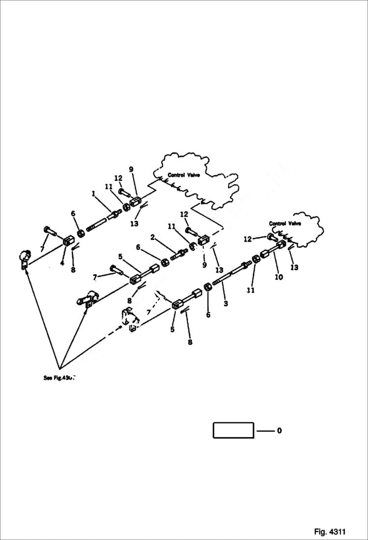 Схема запчастей Bobcat 100 - BOOM SWING, ARM, SWING CONTROL LINKAGE (FOR I.S.O. PATTERN) CONTROL SYSTEM AND REVOLVING FRAME