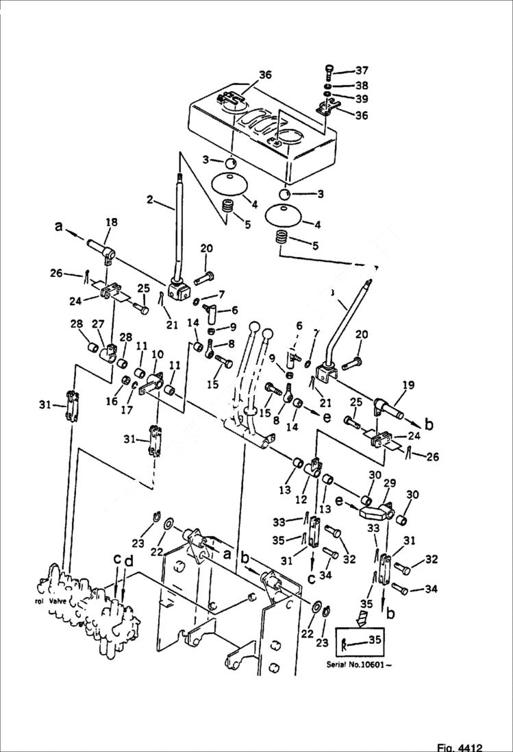 Схема запчастей Bobcat 56 - WORK EQUIPMENT CONTROL LEVER SWING AND CONTROL SYSTEM