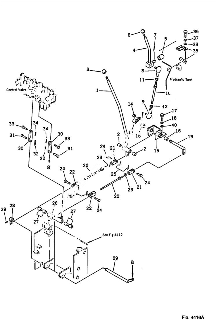 Схема запчастей Bobcat 56 - BOOM SWING AND BLADE CONTROL LEVER SWING AND CONTROL SYSTEM