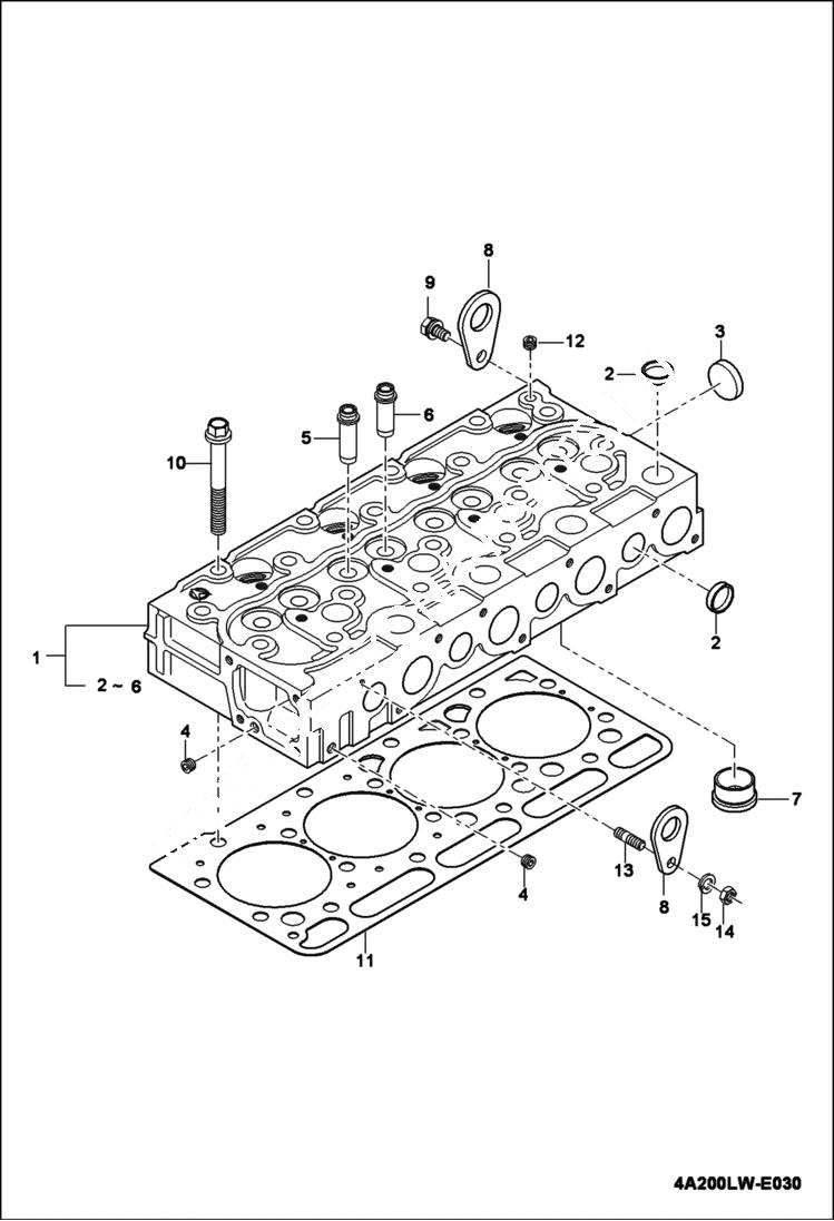 Схема запчастей Bobcat CT440 - CYLINDER HEAD GROUP POWER UNIT