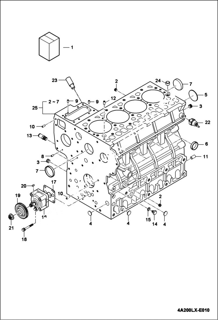 Схема запчастей Bobcat CT440 - CYLINDER BLOCK GROUP POWER UNIT