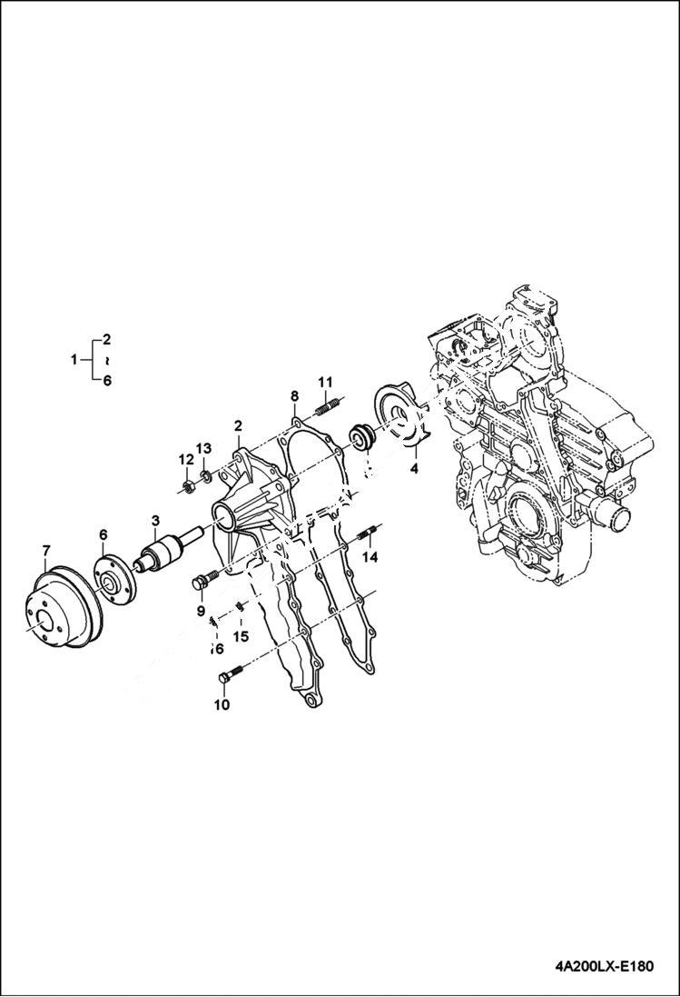 Схема запчастей Bobcat CT440 - WATER PUMP GROUP POWER UNIT