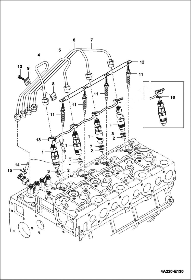 Схема запчастей Bobcat CT440 - NOZZLE HOLDER GROUP POWER UNIT