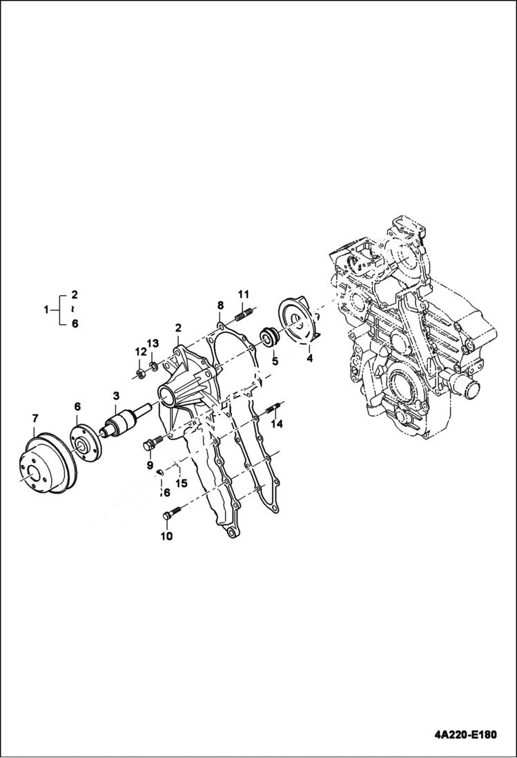 Схема запчастей Bobcat CT450 - WATER PUMP GROUP POWER UNIT