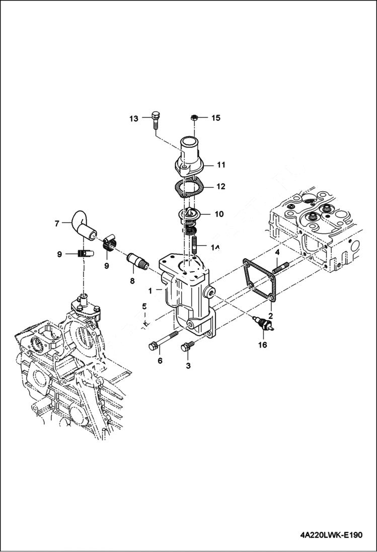 Схема запчастей Bobcat CT440 - WATER HOSE GROUP POWER UNIT