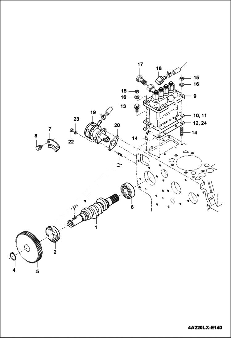 Схема запчастей Bobcat CT440 - FUEL CAMSHAFT GROUP POWER UNIT