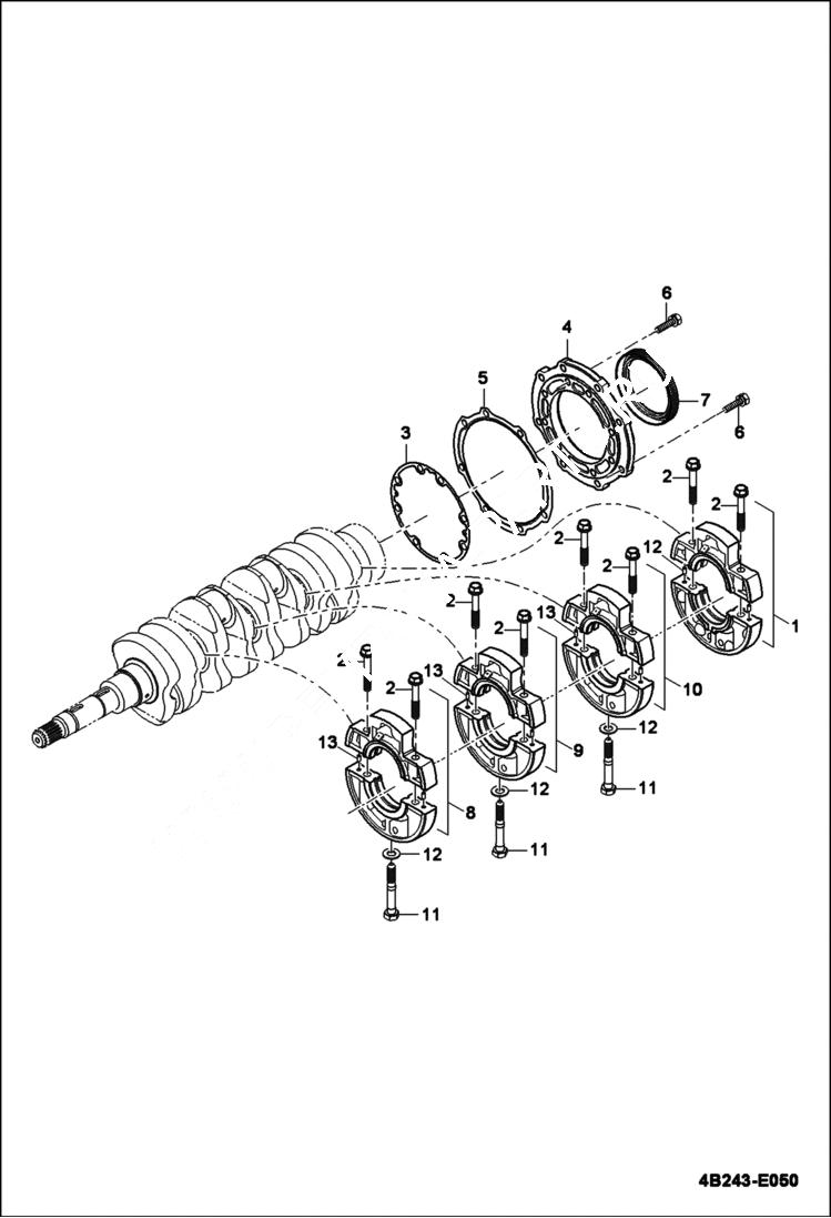 Схема запчастей Bobcat CT450 - MAIN BEARING GROUP POWER UNIT