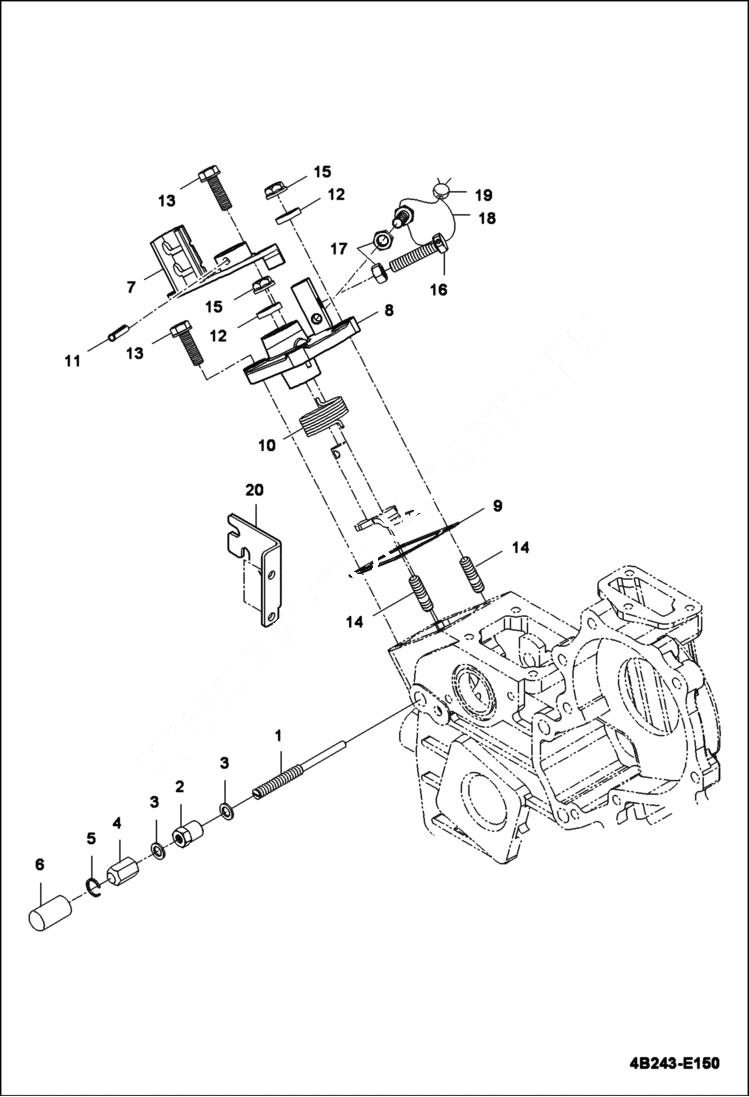 Схема запчастей Bobcat CT335 - SPEED CONTROL PLATE GROUP POWER UNIT