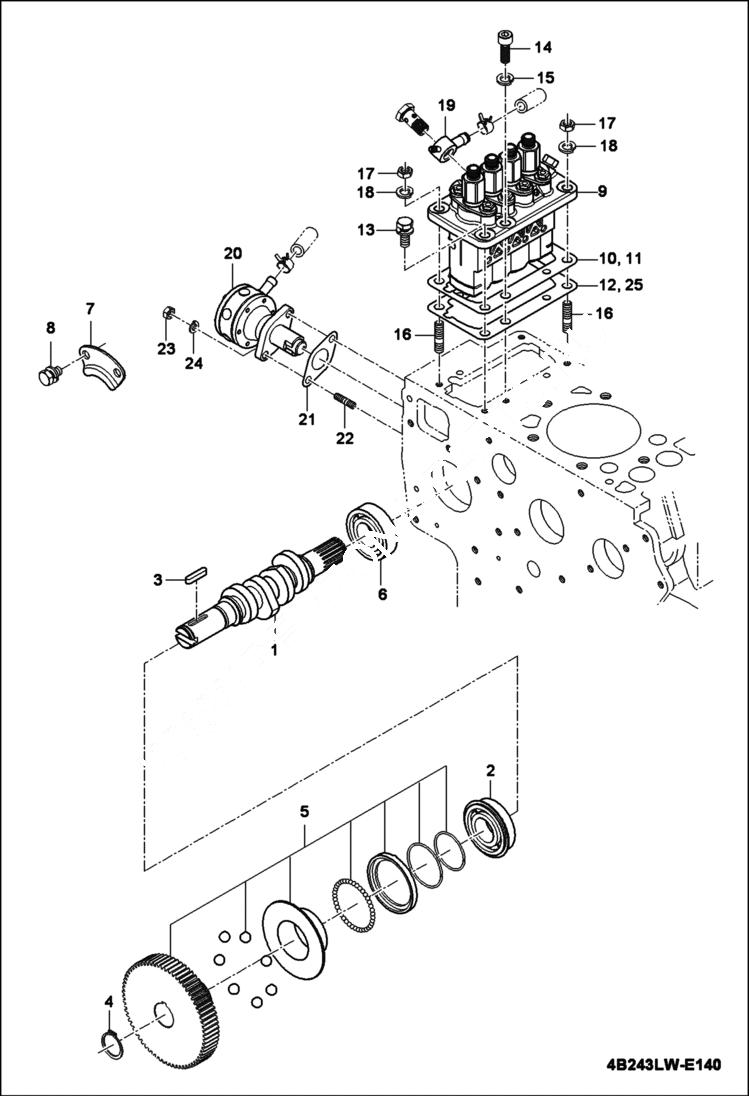 Схема запчастей Bobcat CT450 - FUEL CAMSHAFT GROUP POWER UNIT