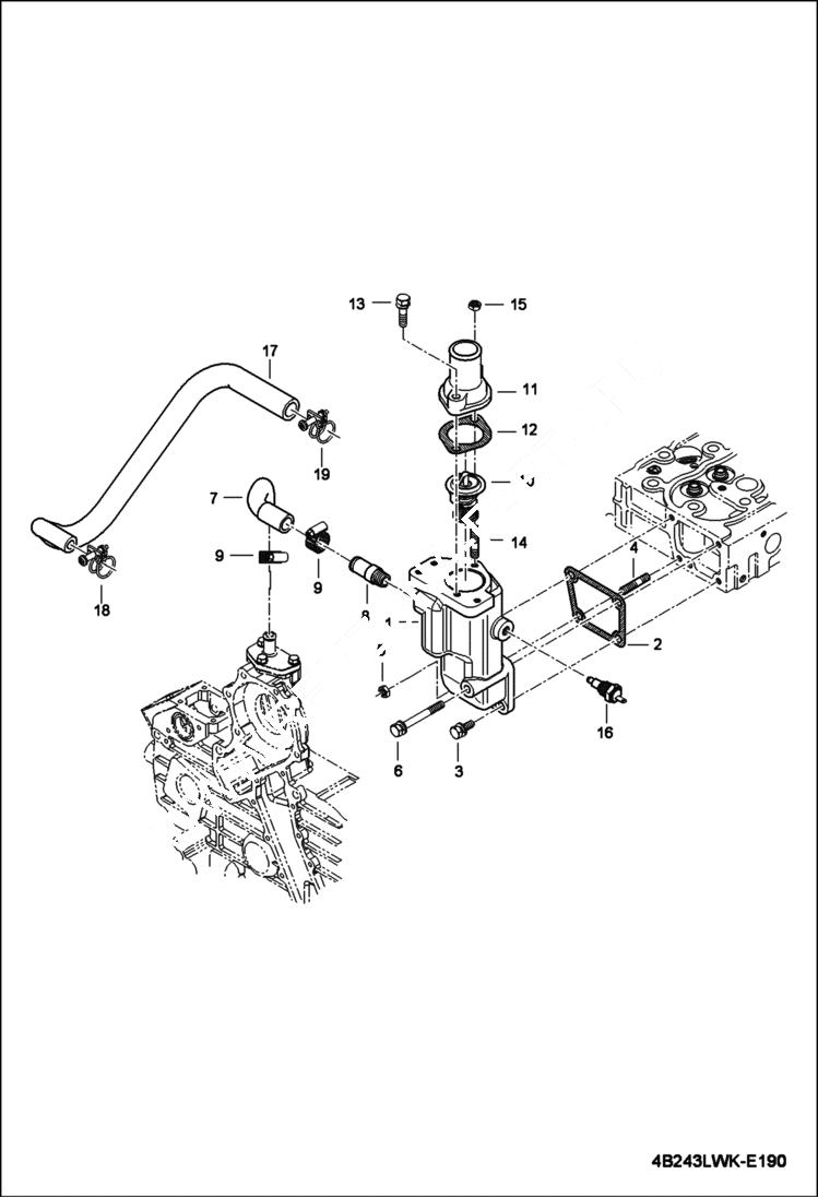 Схема запчастей Bobcat CT450 - WATER HOSE GROUP POWER UNIT