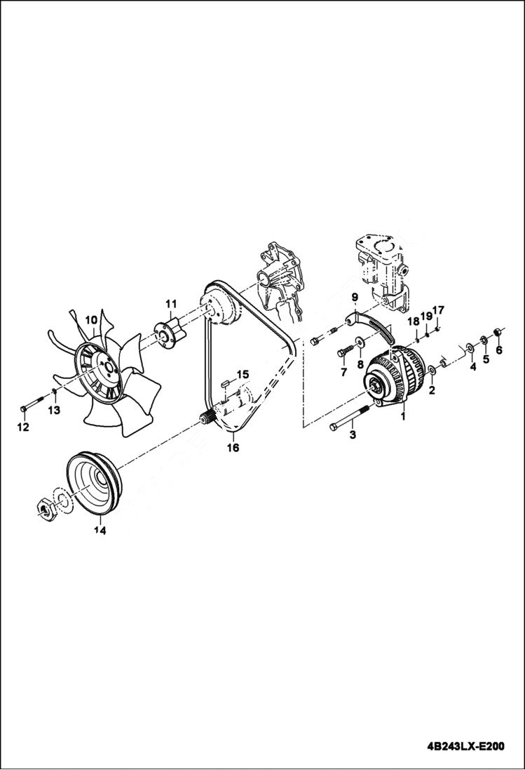 Схема запчастей Bobcat CT450 - ALTERNATOR GROUP POWER UNIT