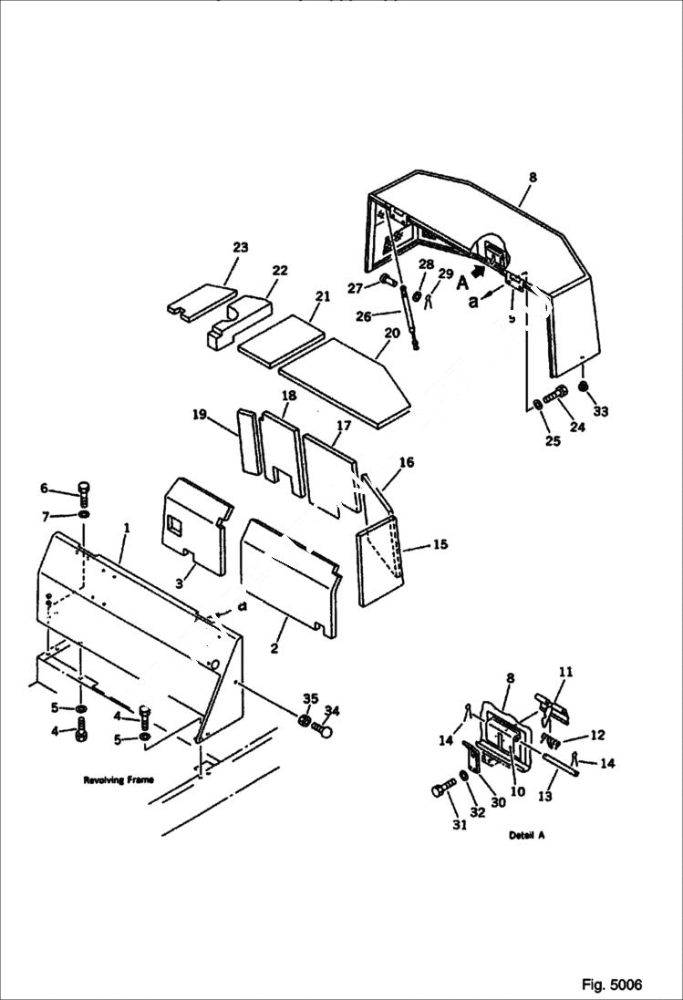 Схема запчастей Bobcat 100 - MACHINE CAB (3/3) (FOR BREAKER) Komatsu S/N 10001-13024 GUARD