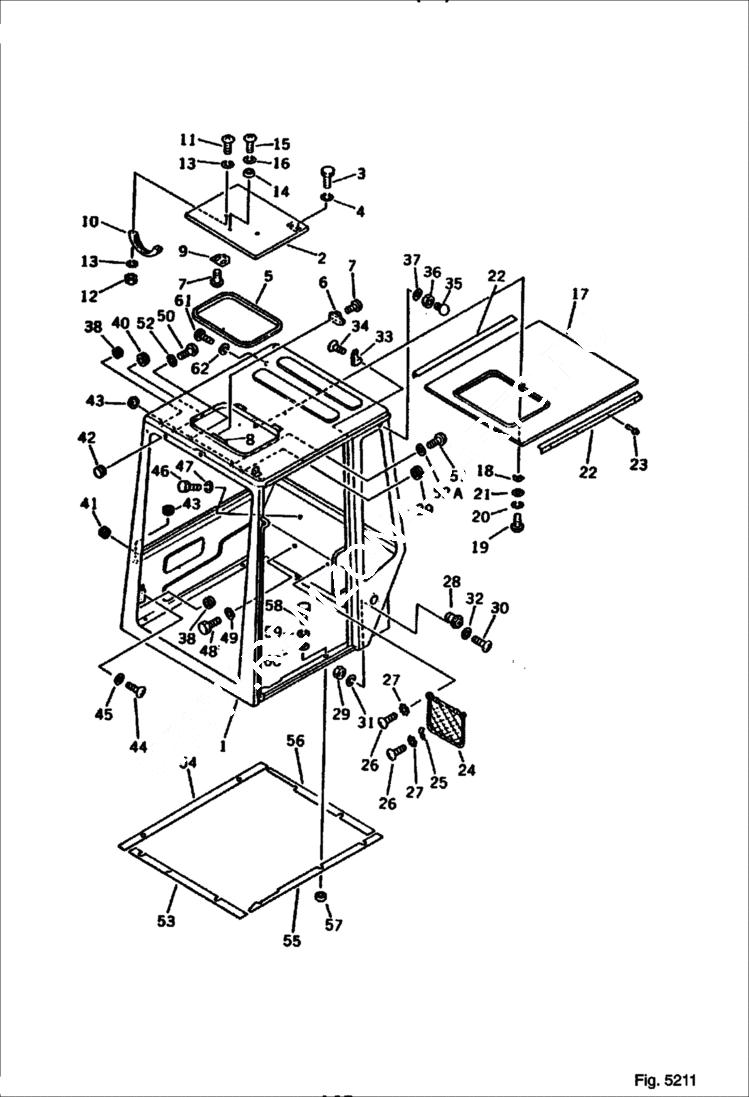 Схема запчастей Bobcat 100 - OPERATORS CAB (1/4) REVOLVING FRAME AND CAB