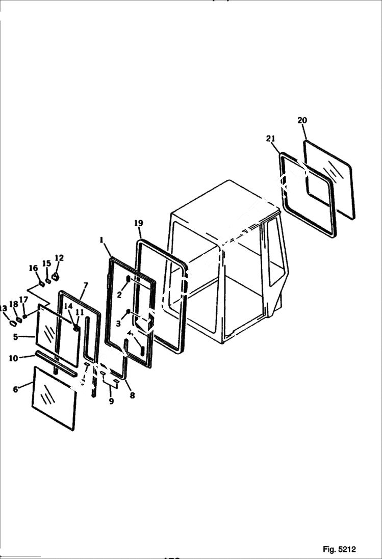 Схема запчастей Bobcat 100 - OPERATORS CAB (2/4) REVOLVING FRAME AND CAB