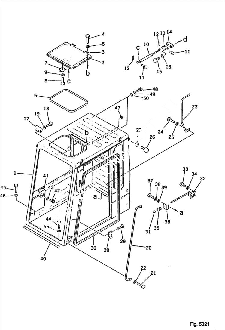 Схема запчастей Bobcat 130 - OPERATORS CAB 1/6 REVOLVING FRAME, GUARD AND CAB