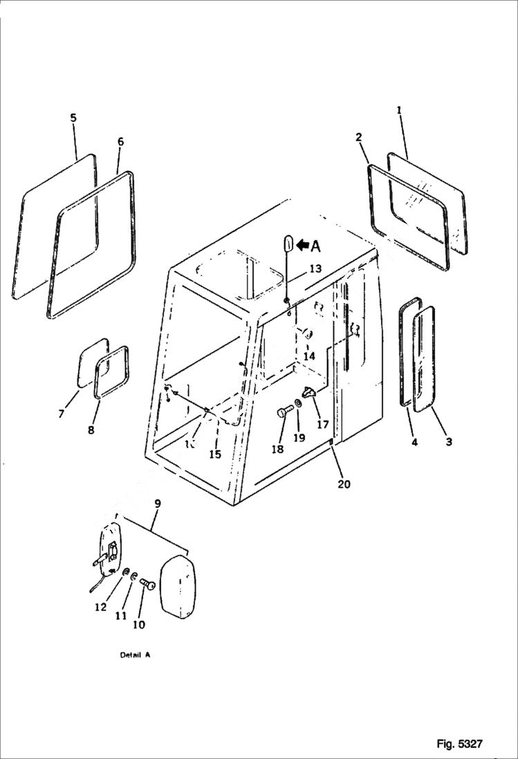 Схема запчастей Bobcat 130 - OPERATORS CAB 4/6 REVOLVING FRAME, GUARD AND CAB