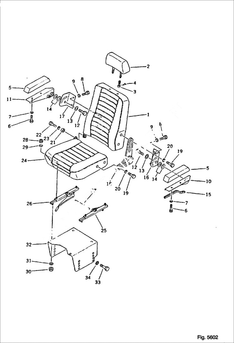 Схема запчастей Bobcat 130 - OPERATORS SEAT With Arm Rest For USA REVOLVING FRAME, GUARD AND CAB