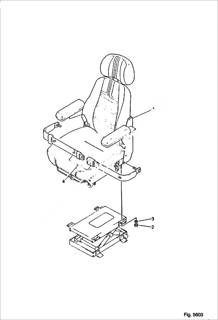 Схема запчастей Bobcat 130 - OPERATORS SEAT 1/2 REVOLVING FRAME, GUARD AND CAB