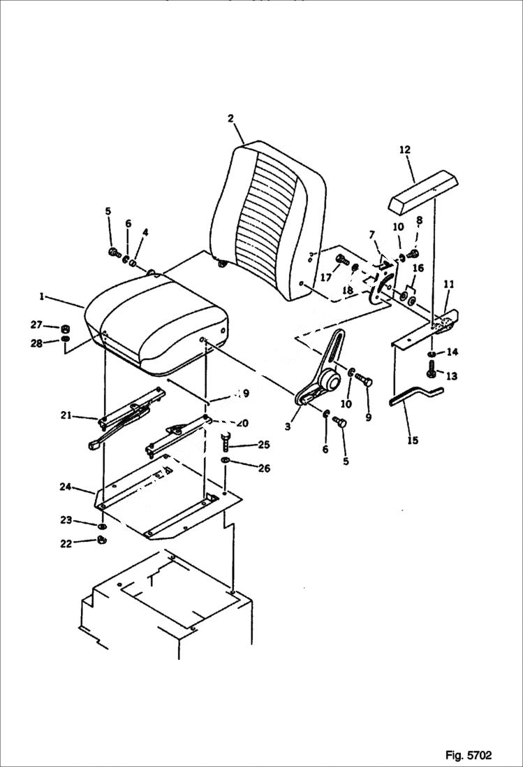 Схема запчастей Bobcat 100 - OPERATORS SEAT (FOR CANOPY) Komatsu S/N 10001-13024 GUARD