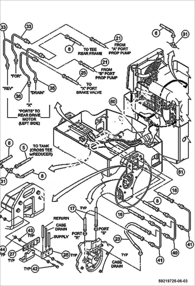 Схема запчастей Bobcat BCA24 - HYDRAULIC HOSING/TUBE CLAMP HYDRAULIC SYSTEM