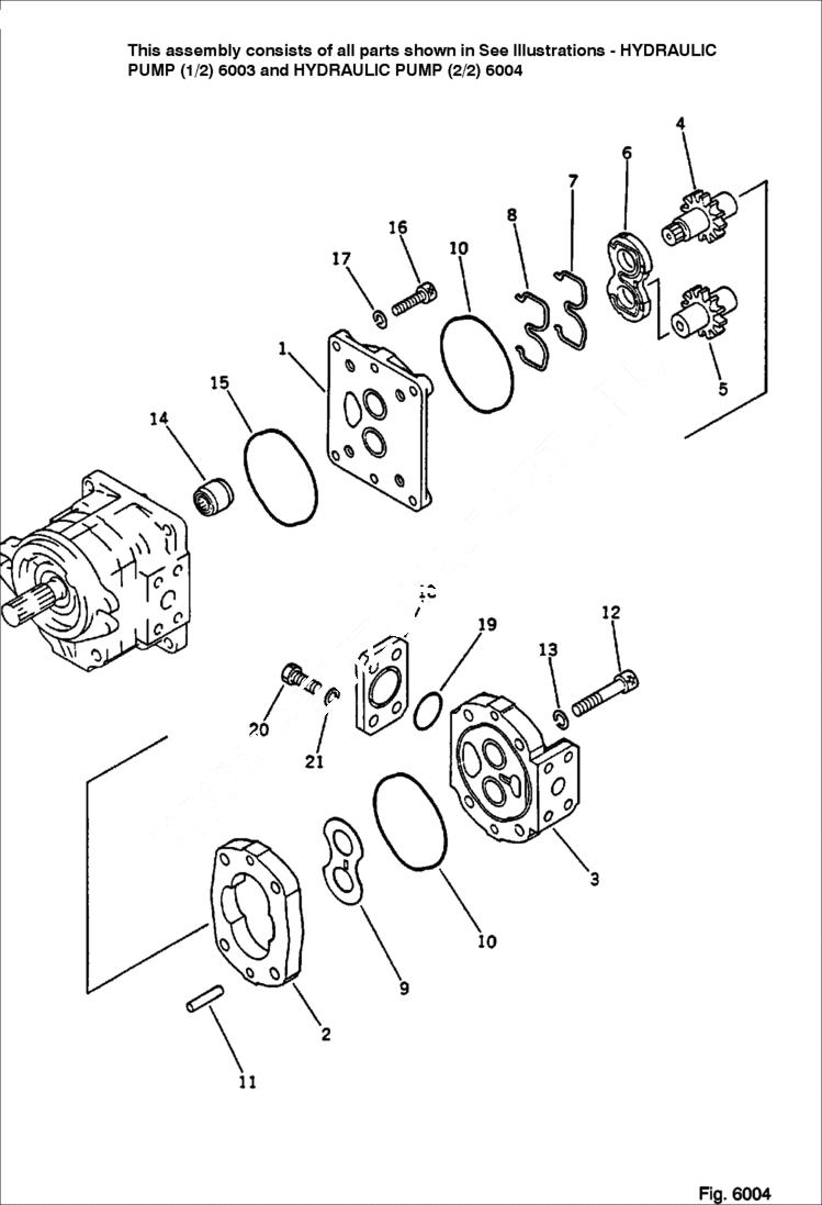 Схема запчастей Bobcat 56 - HYDRAULIC PUMP (2/2) WORK EQUIPMENT CONTROL SYSTEM