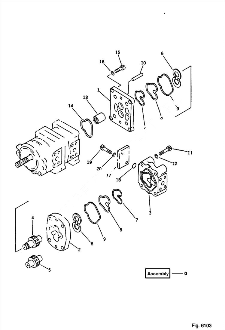 Схема запчастей Bobcat 76 - HYDRAULIC PUMP 3 of 3 WORK EQUIPMENT CONTROL SYSTEM