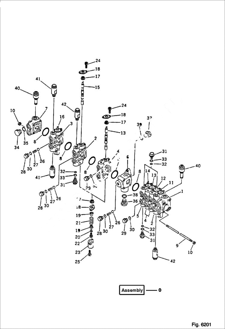 Схема запчастей Bobcat 56 - 7-SPOOL CONTROL VALVE (1/2) WORK EQUIPMENT CONTROL SYSTEM