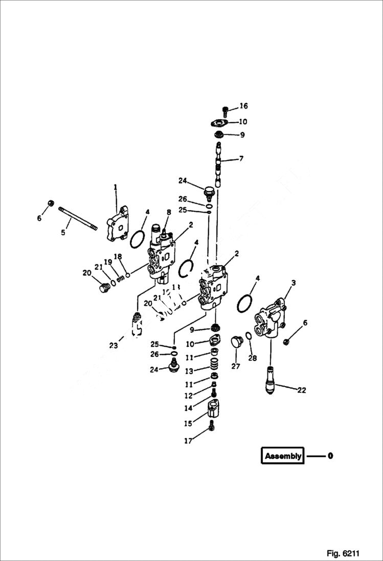 Схема запчастей Bobcat 76 - 2 SPOOL CONTROL VALVE 1 of 2 WORK EQUIPMENT CONTROL SYSTEM