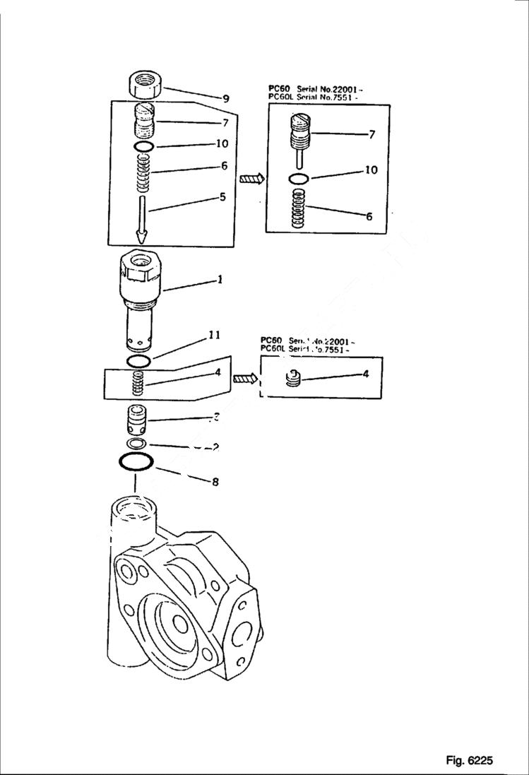 Схема запчастей Bobcat 130 - RELIEF VALVE HYDRAULIC SYSTEM