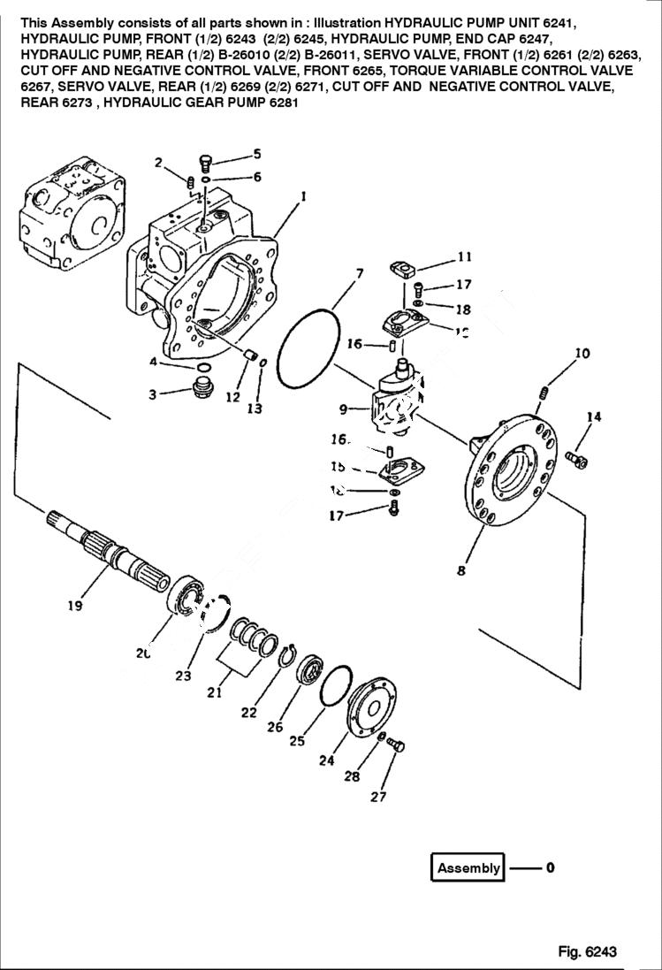 Схема запчастей Bobcat 130 - HYDRAULIC PUMP Front 1/2 HYDRAULIC SYSTEM