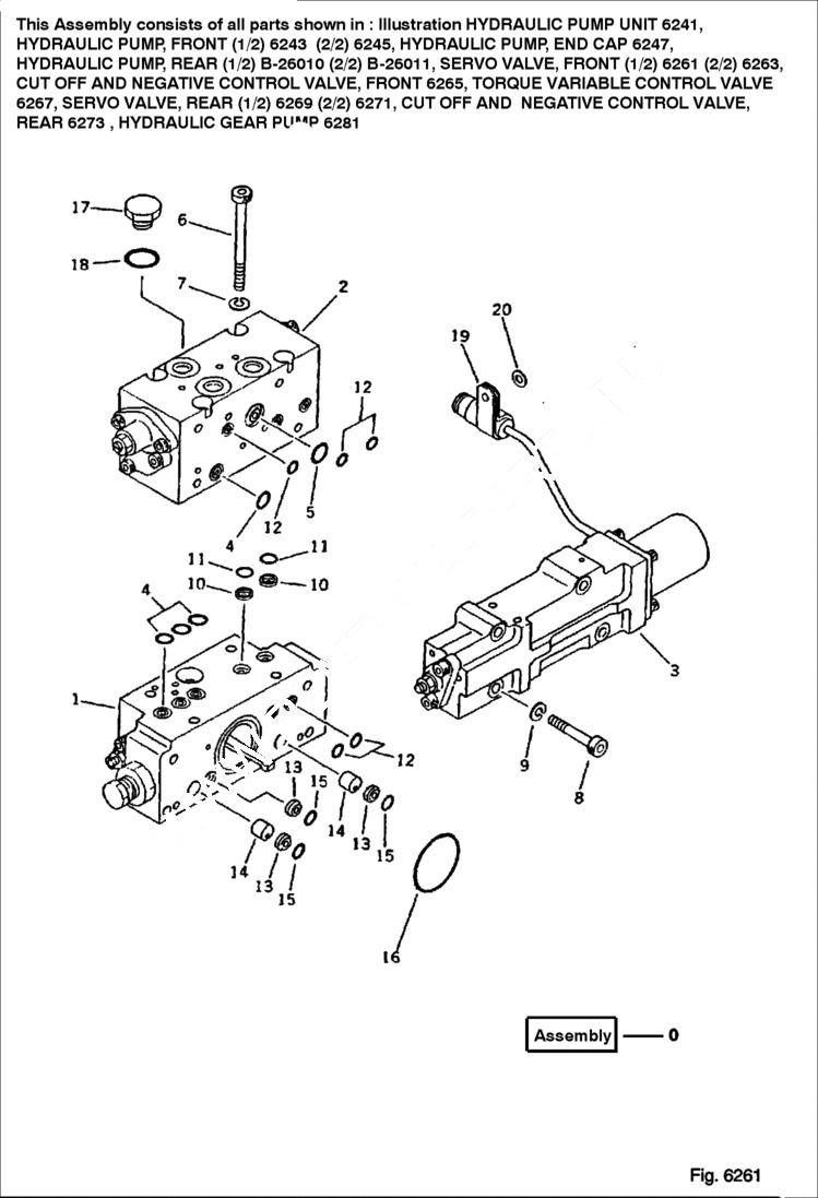 Схема запчастей Bobcat 130 - SERVO VALVE Front 1/2 HYDRAULIC SYSTEM