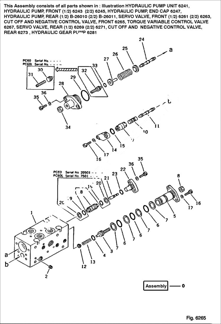 Схема запчастей Bobcat 130 - CUT OFF AND NEGATIVE CONTROL VALVE Front HYDRAULIC SYSTEM