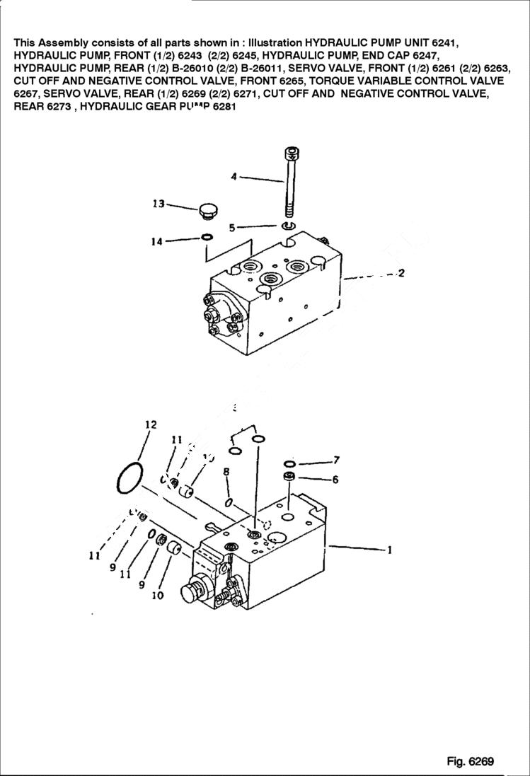 Схема запчастей Bobcat 130 - SERVO VALVE Rear 1/2 HYDRAULIC SYSTEM