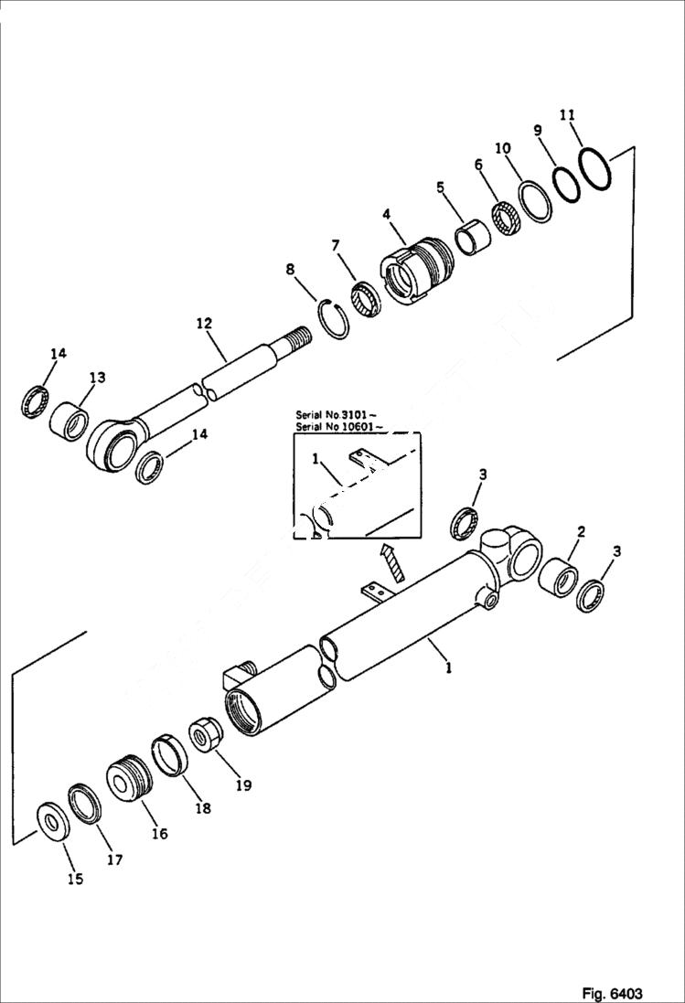 Схема запчастей Bobcat 56 - ARM CYLINDER WORK EQUIPMENT CONTROL SYSTEM