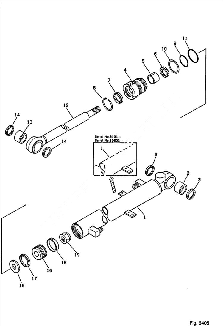 Схема запчастей Bobcat 56 - BUCKET CYLINDER WORK EQUIPMENT CONTROL SYSTEM