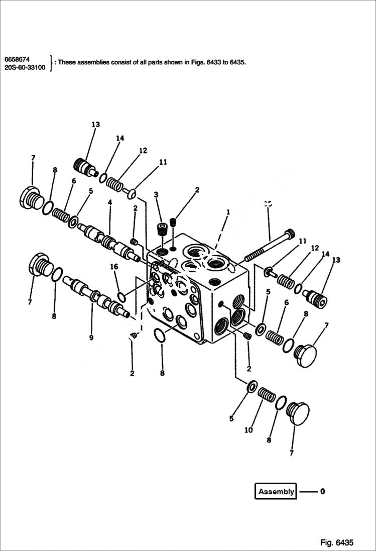 Схема запчастей Bobcat 100 - TRAVEL MOTOR (3/3) Komatsu S/N 11501 & Abv. WORK EQUIPMENT CONTROL SYSTEM