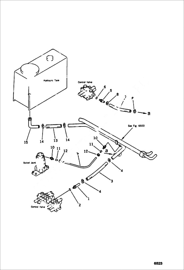 Схема запчастей Bobcat 76 - HYDRAULIC PIPING ( VALVE TO TANK ) WORK EQUIPMENT CONTROL SYSTEM