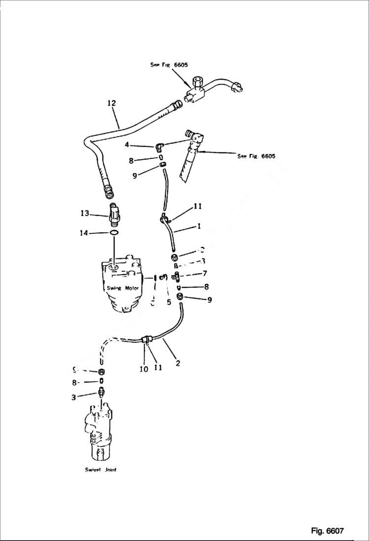 Схема запчастей Bobcat 130 - HYDRAULIC PIPING Return HYDRAULIC SYSTEM