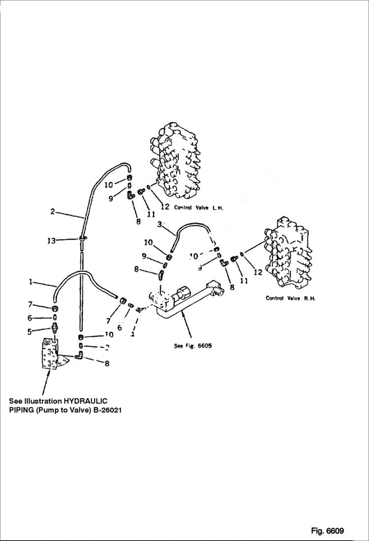 Схема запчастей Bobcat 130 - HYDRAULIC PIPING Drain HYDRAULIC SYSTEM