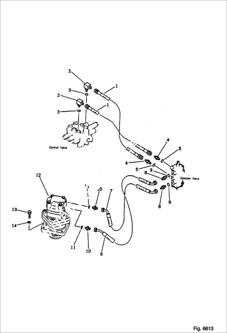 Схема запчастей Bobcat 76 - HYDRAULIC PIPING (SWING MOTOR LINE) WORK EQUIPMENT CONTROL SYSTEM