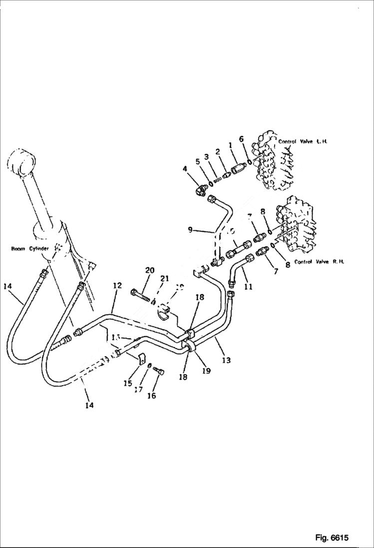 Схема запчастей Bobcat 130 - HYDRAULIC PIPING Boom Cylinder Line HYDRAULIC SYSTEM