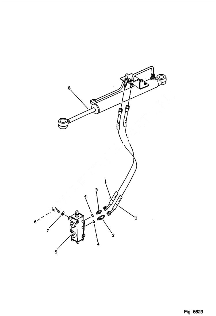 Схема запчастей Bobcat 76 - HYDRAULIC PIPING ( BOOM SWING LINE ) WORK EQUIPMENT CONTROL SYSTEM