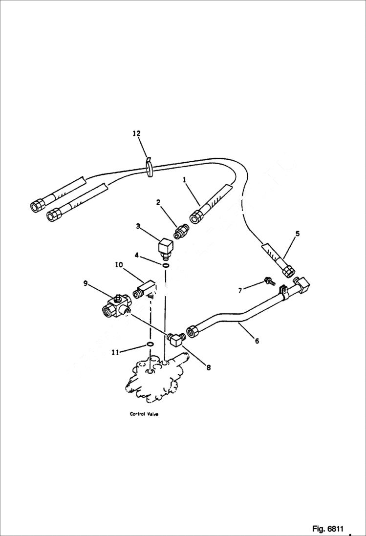 Схема запчастей Bobcat 76 - HYDRAULIC PIPING ( ATTACHMENT LINE ) WORK EQUIPMENT CONTROL SYSTEM