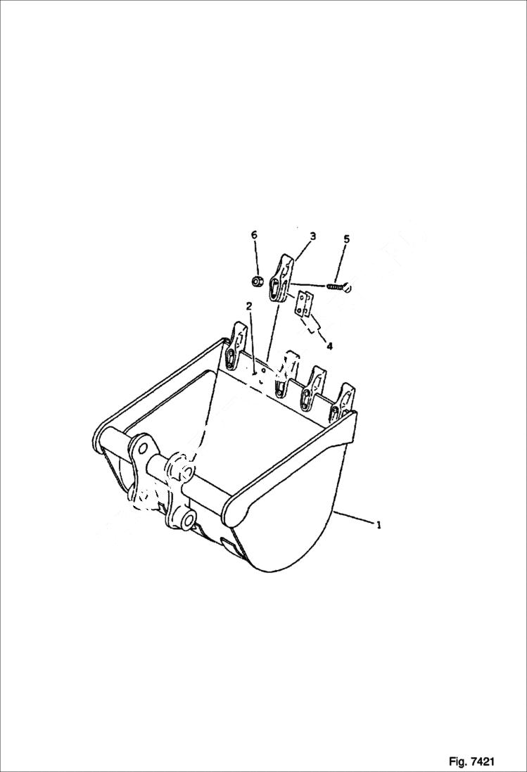 Схема запчастей Bobcat BUCKETS - LIGHT WORK BUCKET (0.16 Cubic Meters, 0.26 Cubic Meters)(116) (700 mm Wide) Экскаваторы