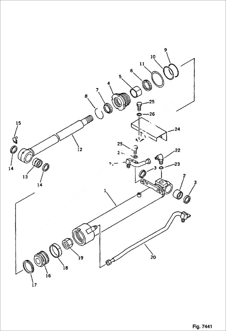 Схема запчастей Bobcat 116 - BUCKET CYLINDER WORK EQUIPMENT