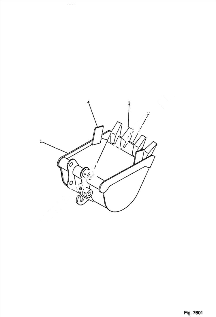 Схема запчастей Bobcat BUCKETS - BUCKET (0.06 Cubic Meters)(56) (350 mm Wide, With Hook) Экскаваторы